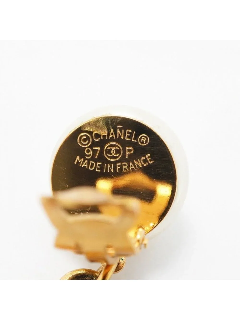 Chanel Earrings Vintage CC Logo Round